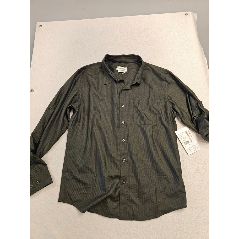 Marmot Arex LS Shirt Mens Medium Rosin Green Button Down AirExchange M16473-7764